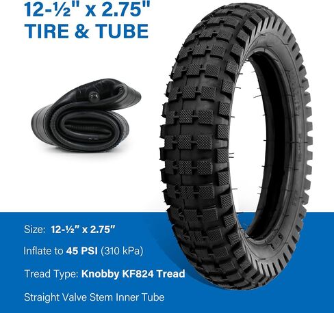 LotFancy 12.5x2.75 (12-1/2x2.75) Tire & Inner Tube Set for Razor MX350 MX400 Dirt Rocket, X-Treme X-560 - Heavy Duty Scooter Tire Tube for Mini Pocket Bikes in Saudi Arabia