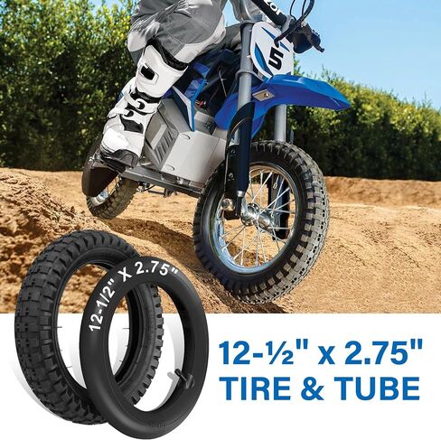 LotFancy 12.5x2.75 (12-1/2x2.75) Tire & Inner Tube Set for Razor MX350 MX400 Dirt Rocket, X-Treme X-560 - Heavy Duty Scooter Tire Tube for Mini Pocket Bikes in Saudi Arabia