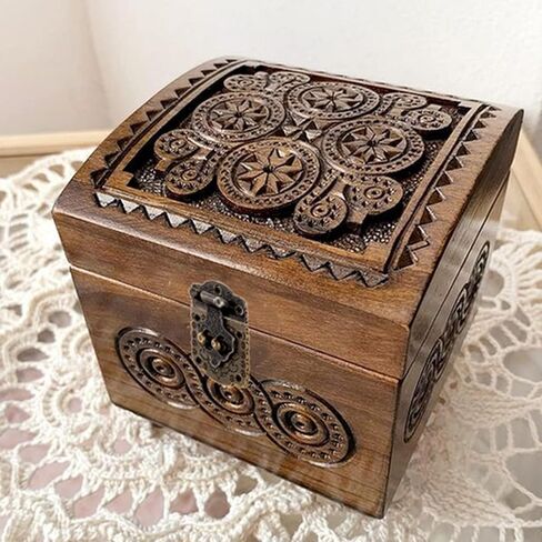dophee 1 قطعة صندوق النقش الزخرفية غلق بمشبك قفل مزلاج و 2 قطعة مفصلات صغيرة مع مسامير تركيب لصندوق المجوهرات صندوق خشبي صغير صندوق ألعاب صندوق الصدر مجموعة أدوات بيت الدمية in Kuwait