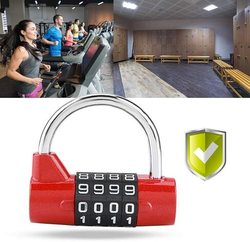 4 Dial Number Combination Padlock, Home Cabinet Travel Box Gym Locker Security Code Lock(Red) in Saudi Arabia