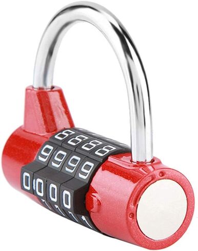 4 Dial Number Combination Padlock, Home Cabinet Travel Box Gym Locker Security Code Lock(Red) in Saudi Arabia