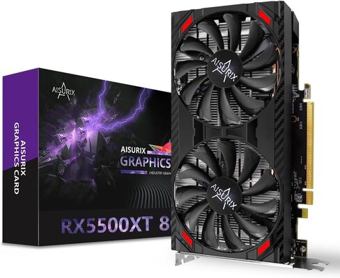 RX 5500 8gb GDDR6 Graphics Card,128 Bit, 3XDP, HDMI, PCI Express 4.0X8, 8pin with Fan Intelligent System,Gaming PC Computer Video Cards with 3X DisplayPort +1X HDMI (5500 Style 2) in Saudi Arabia