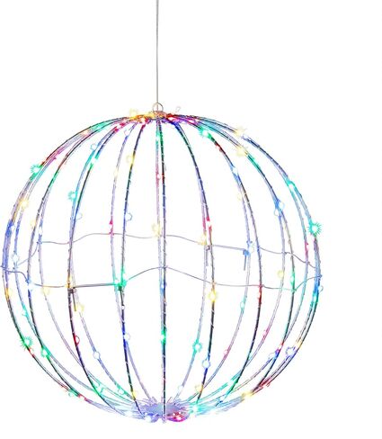 Alpine Corporation 16" H Indoor/Outdoor Foldable Metal Hanging Ornament with Warm White LED Lights in Saudi Arabia