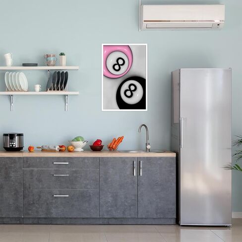 كرات البلياردو الرجعية 8 الكرة زوجين الفن طباعة الوردي والأسود العصرية ملصق Preppy طباعة قماش Y2K غرفة ديكور كلية النوم جدار الفن الجمالي البلياردو قاعة بار عربة ديكور 12x16 بوصة غير المؤطرة in Saudi Arabia