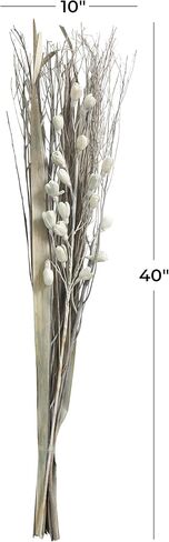 Deco 79 Dried Plant Branch Handmade Tall Floral Bouquet Natural Foliage with Grass Stems, 10" x 7" x 40", Gray in Saudi Arabia
