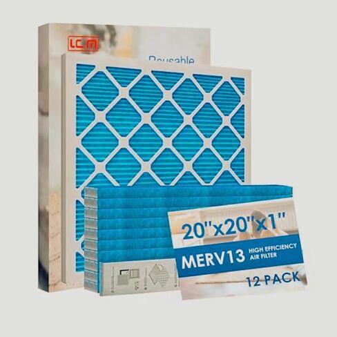LGM 20x20x1 AC Furnace HVAC Filter Reusable Electrostatic Filters MERV 13 For Households With Pets, 12 Pack, (Precise Size 19.5" x 19.5" x 0.75") in Saudi Arabia