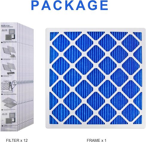 LGM 20x20x1 AC Furnace HVAC Filter Reusable Electrostatic Filters MERV 13 For Households With Pets, 12 Pack, (Precise Size 19.5" x 19.5" x 0.75") in Saudi Arabia