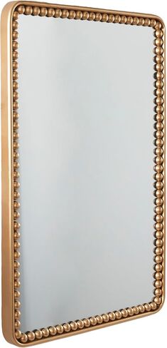 Deco 79 Metal Room Wall Mirror Entryway Mirror with Beaded Detailing, Wall Mounted Mirror 24" x 2" x 36", Gold in Saudi Arabia