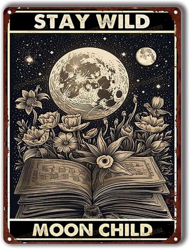 Decor Art Tin Signs Stay Wild Moon Child Tin Signs Pub Diner Cafe Wall Decor Home Decor Art 6x8inch in Kuwait