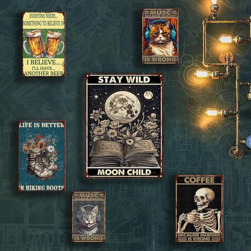 Decor Art Tin Signs Stay Wild Moon Child Tin Signs Pub Diner Cafe Wall Decor Home Decor Art 6x8inch in Kuwait
