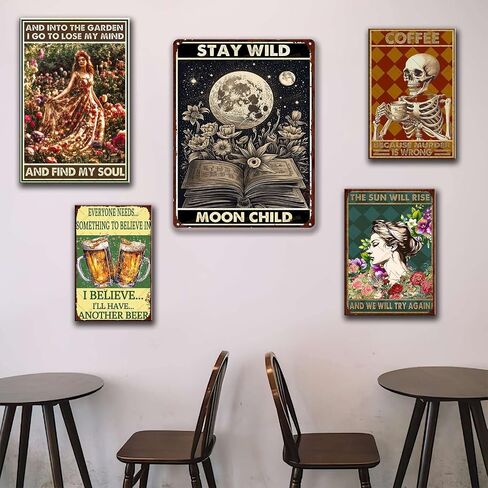 Decor Art Tin Signs Stay Wild Moon Child Tin Signs Pub Diner Cafe Wall Decor Home Decor Art 6x8inch in Kuwait