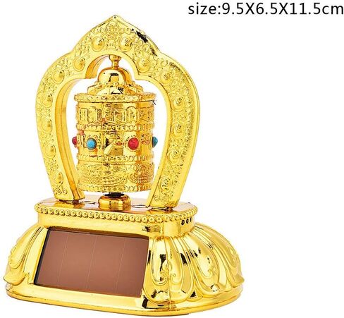 عجلة صلاة دوارة للسيارة من يويهوام، عجلة صلاة دوارة للطاقة الشمسية التبتية التبتية البوذية التبتية للديكور الداخلي للسيارة in Kuwait