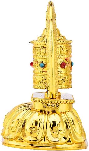 عجلة صلاة دوارة للسيارة من يويهوام، عجلة صلاة دوارة للطاقة الشمسية التبتية التبتية البوذية التبتية للديكور الداخلي للسيارة in Kuwait