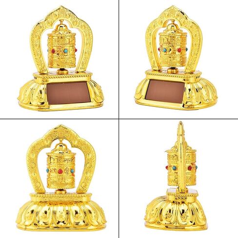 عجلة صلاة دوارة للسيارة من يويهوام، عجلة صلاة دوارة للطاقة الشمسية التبتية التبتية البوذية التبتية للديكور الداخلي للسيارة in Kuwait