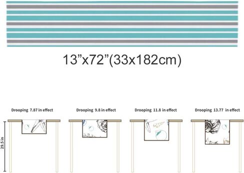 Stripe Table Runner-Navy Blue Gray White Cotton linen-Long 108 inche Dresser Scarves,Farmhouse Tablerunner for Kitchen Coffee/Dining/Sofa Table Bedroom Home Living Room,Scarf Decor for Holiday Dinner in Saudi Arabia