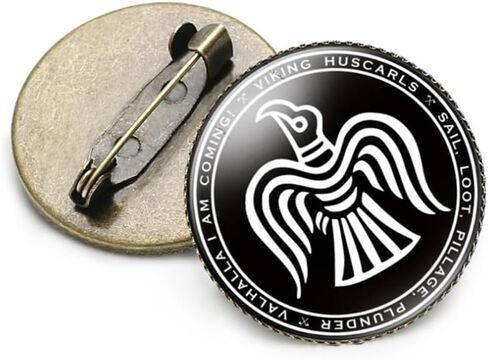 vmcoatdu Round 1 Inch Viking Compass' Nordic Rune Pin Brooch Metal and Inlay Glass Revivalism Style Souvenir Badge Brooch for Hat Clothes Backpack in Saudi Arabia