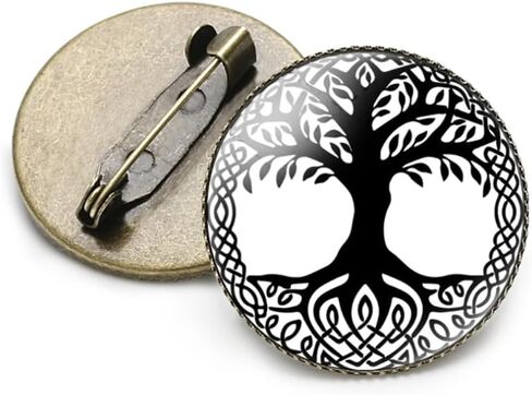 vmcoatdu Round 1 Inch Viking Compass' Nordic Rune Pin Brooch Metal and Inlay Glass Revivalism Style Souvenir Badge Brooch for Hat Clothes Backpack in Saudi Arabia