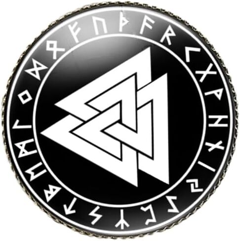 vmcoatdu Round 1 Inch Viking Compass' Nordic Rune Pin Brooch Metal and Inlay Glass Revivalism Style Souvenir Badge Brooch for Hat Clothes Backpack in Saudi Arabia