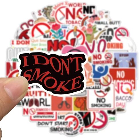 ملصقات يوم ممنوع التدخين، 50 قطعة ملصق ممنوع التدخين لديكورات المنزل وأجهزة الكمبيوتر المحمولة والكتب وألواح التزلج وملصق الأمتعة وحافظة الهاتف والجيتار in Kuwait