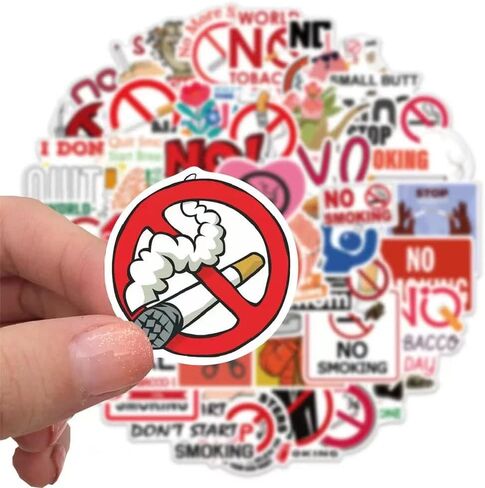 ملصقات يوم ممنوع التدخين، 50 قطعة ملصق ممنوع التدخين لديكورات المنزل وأجهزة الكمبيوتر المحمولة والكتب وألواح التزلج وملصق الأمتعة وحافظة الهاتف والجيتار in Kuwait