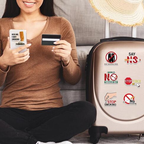 ملصقات يوم ممنوع التدخين، 50 قطعة ملصق ممنوع التدخين لديكورات المنزل وأجهزة الكمبيوتر المحمولة والكتب وألواح التزلج وملصق الأمتعة وحافظة الهاتف والجيتار in Kuwait