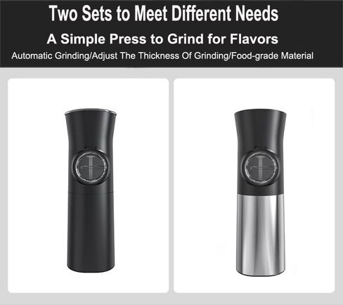 SameTech Gravity Electric Salt and Pepper Mill Grinder, Battery Operated One Hand Automatic Operation Pepper and Salt Mill Grinder shaker with Adjustable Coarseness LED Light(2 pack) in Saudi Arabia