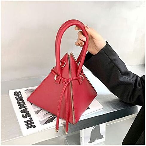 حقيبة يد فاخرة "هرمية"، حقيبة كتف عصرية عبر الجسم، حقيبة يد مصممة من جلد البولي يوريثان الناعم للنساء/الفتيات in Kuwait