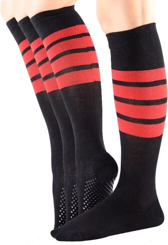 Women's Cushioned Odor Control Knee High Non Slid Gel Grips Yoga Pilate Barre Dance Socks in Saudi Arabia