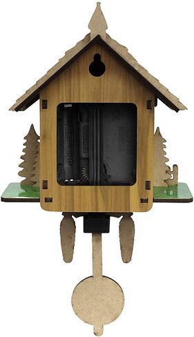 FITBEST Cuckoo Clock Traditional Wooden Handcrafted Bird Wall Clocks Battery Operated Wall Pendulum Quartz Clock for Home Decor in Saudi Arabia