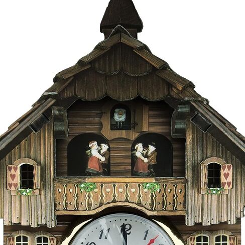 FITBEST Cuckoo Clock Traditional Wooden Handcrafted Bird Wall Clocks Battery Operated Wall Pendulum Quartz Clock for Home Decor in Saudi Arabia