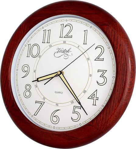 ساعات حائط مضيئة من الخشب الصلب مقاس 35.56 سم من JUSTIME، حركة صامتة بجودة الاجتياح (البلوط الطبيعي TCLD018) in Kuwait