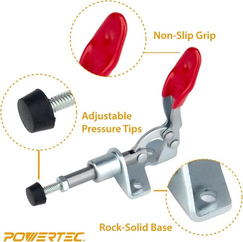 POWERTEC 2PK Toggle Clamp, 100lbs Holding Capacity, 301A Quick Release Push Pull Clamp for Woodworking Jigs and Fixtures, Pocket Hole Jigs, Welding, Crosscut Sled, CNC (20323) in Saudi Arabia