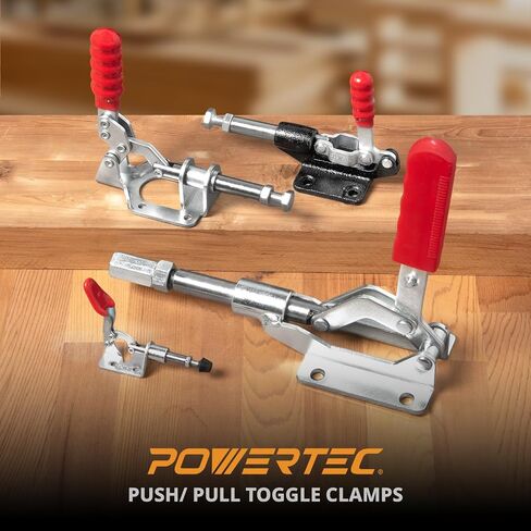 POWERTEC 2PK Toggle Clamp, 100lbs Holding Capacity, 301A Quick Release Push Pull Clamp for Woodworking Jigs and Fixtures, Pocket Hole Jigs, Welding, Crosscut Sled, CNC (20323) in Saudi Arabia