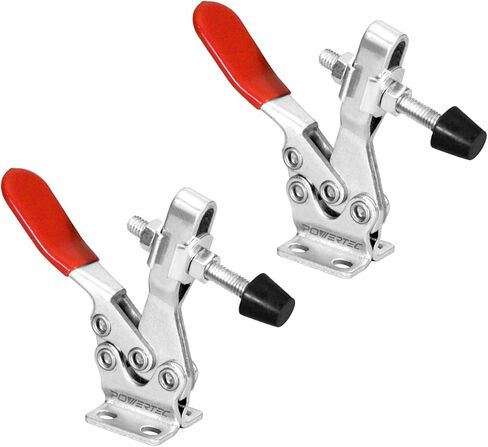 POWERTEC 2PK Toggle Clamp, 100lbs Holding Capacity, 301A Quick Release Push Pull Clamp for Woodworking Jigs and Fixtures, Pocket Hole Jigs, Welding, Crosscut Sled, CNC (20323) in Saudi Arabia