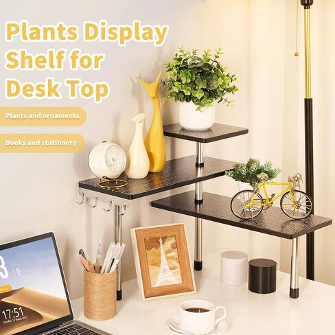 HYNAWIN Countertop Shelf,Bamboo Corner Shelf Over The Table with Printed Pattern,Desktop Storage and Organization in Kuwait