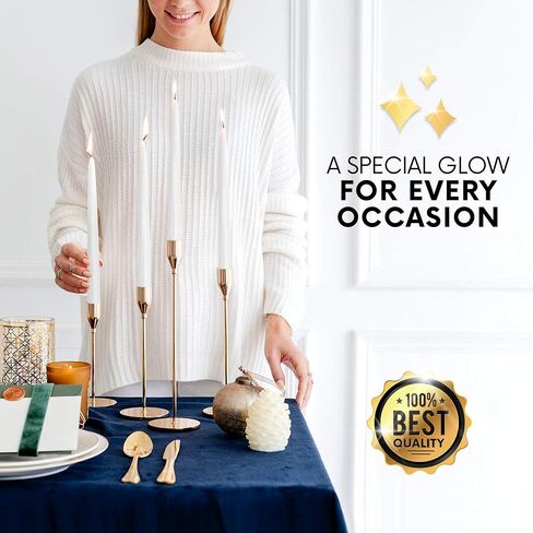 شموع مستدقة برتقالية اللون بطول 25.4 سم، مجموعة شموع عشاء الزفاف مكونة من 12 قطعة (قرعة) in Saudi Arabia
