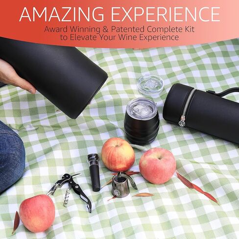 Accessory Kit - 6 Piece Wine Opener Set with Manual Corkscrew, Vacuum Sealers, Stopper, Aerator, Pourer - Wine Gifts for Women - Wine Bottle Preserver Gift Set for Wine Lovers in Kuwait