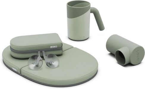Lalo Bathtime Essentials - includes Knee & Elbow Saver, Rinse Cup, & Spout Cover - Comfortable & Secure Baby Bath Essentials Made with Safe, Durable Materials and Easy to Clean - Licorice in Saudi Arabia