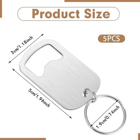 5Pcs Flat Keychain Bottle Opener for Men, Stainless Steel Beer Bottle Opener Keychain, Pocket Small Bottle Can Opener Keychain, Bottle Cap Opener Key Chain for Bar Restaurant Party (Silver) in Saudi Arabia