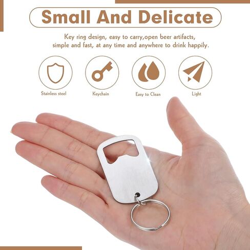 5Pcs Flat Keychain Bottle Opener for Men, Stainless Steel Beer Bottle Opener Keychain, Pocket Small Bottle Can Opener Keychain, Bottle Cap Opener Key Chain for Bar Restaurant Party (Silver) in Saudi Arabia