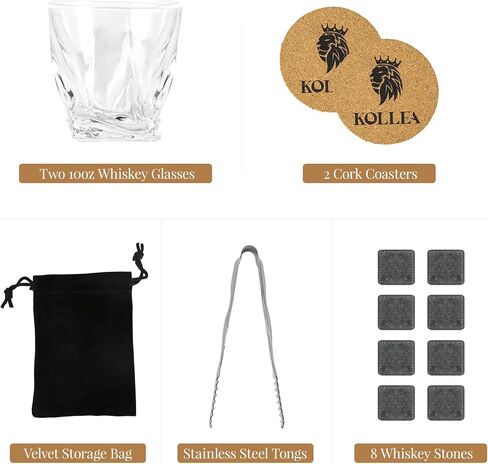 هدايا للرجال الأب، مجموعة نظارات كوليا ويسكي المكونة من 2 وأحجار الويسكي، أفكار هدايا الويسكي للرجال، الأب، الرجل، الزوج، عيد الميلاد، التقاعد، صندوق خشبي لعيد الميلاد وأحجار الويسكي والكوستر in Kuwait