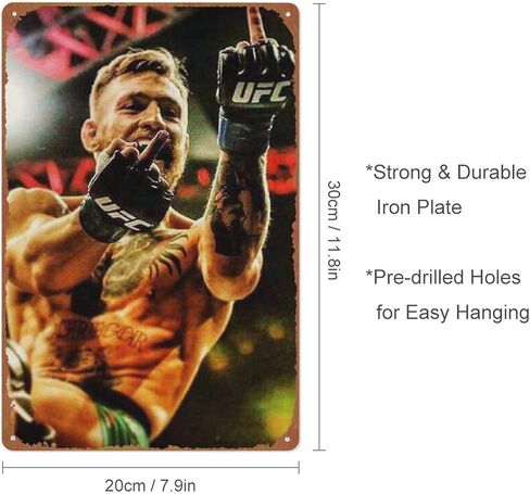 كونور ماكجريجور ملصق الإصبع الأوسط علامة معدنية للمقهى والحانة والمكتب والمرآب ديكور جدران المنزل هدية علامة القصدير العتيقة 12 × 8 بوصة in Kuwait