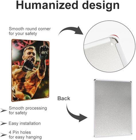 كونور ماكجريجور ملصق الإصبع الأوسط علامة معدنية للمقهى والحانة والمكتب والمرآب ديكور جدران المنزل هدية علامة القصدير العتيقة 12 × 8 بوصة in Kuwait
