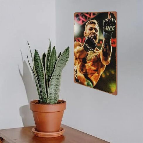 كونور ماكجريجور ملصق الإصبع الأوسط علامة معدنية للمقهى والحانة والمكتب والمرآب ديكور جدران المنزل هدية علامة القصدير العتيقة 12 × 8 بوصة in Kuwait