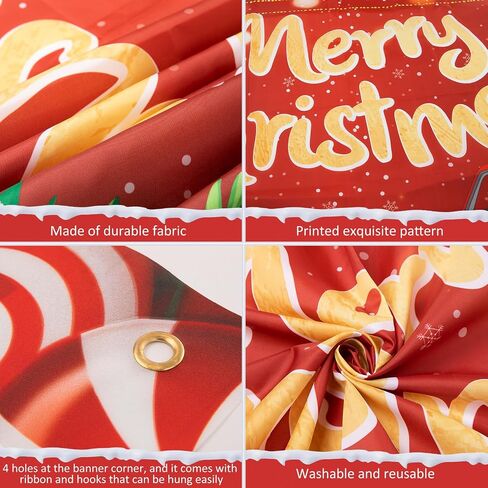 Techops Merry Christmas Banner, Red Green Banner Christmas Large Santa Claus Christmas Garland Merry Christmas Background Banner Decor for New Year Party (lightstrip) in Saudi Arabia
