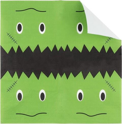 BLUE PANDA - 150 Pack Halloween Paper Napkins, Jack-O-Lantern, Vampire Bat, and Frankenstein Party Supplies (5 x 5 In) in Saudi Arabia
