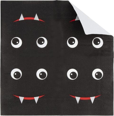 BLUE PANDA - 150 Pack Halloween Paper Napkins, Jack-O-Lantern, Vampire Bat, and Frankenstein Party Supplies (5 x 5 In) in Saudi Arabia