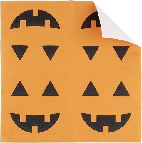 BLUE PANDA - 150 Pack Halloween Paper Napkins, Jack-O-Lantern, Vampire Bat, and Frankenstein Party Supplies (5 x 5 In) in Saudi Arabia