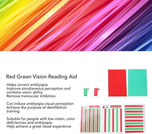 Red Green Vision Reading Aid - Red Green Transparent Plastic Film Sheet Myopia Amblyopia Reading Unit for Induce Visual Perception in Saudi Arabia