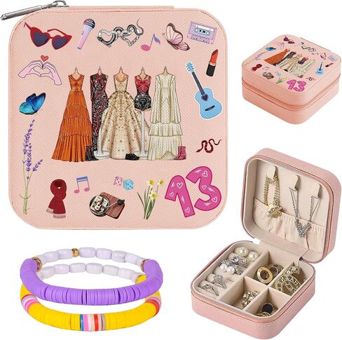 Fashion Jewelry Box Gift for Girl,Travel Jewelry Case for Women,Personalized Travel Jewelry Case with Bracelets for Fans,Blue Travel Jewelry Box | Mother’s Day Birthday Gifts for Women in Saudi Arabia